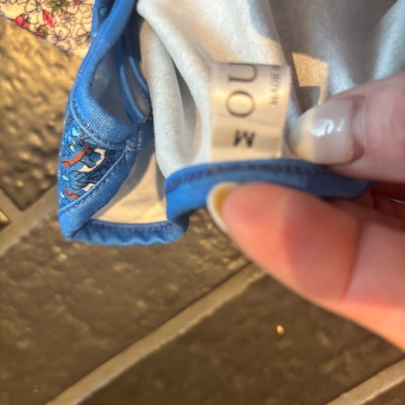 Bohemian Blue and Cream Strappy Dress - Picture 7 of 7